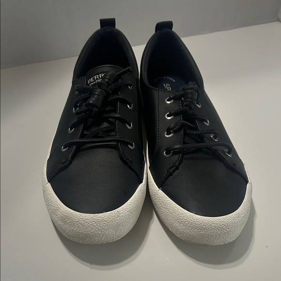 Sperry Black Sneakers with White Soles / Like New - Picture 2 of 5